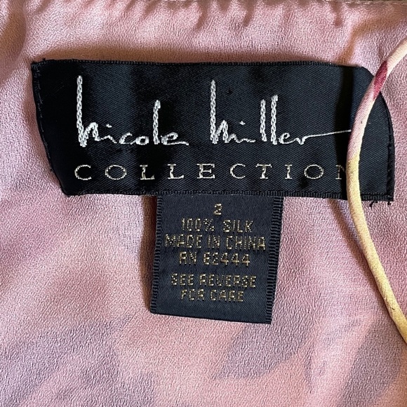 Nicole Miller Collection 100% Silk Floral Yellow Mini Dress Size 2 - Picture 9 of 11